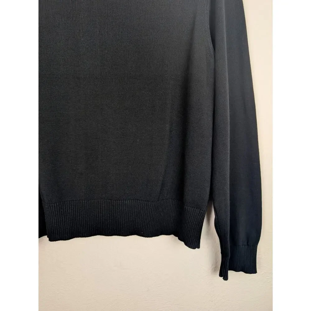 J Crew Jackie Cardigan Sweater Cotton Crepe Preppy Academia Black Size XXL - Picture 7 of 11